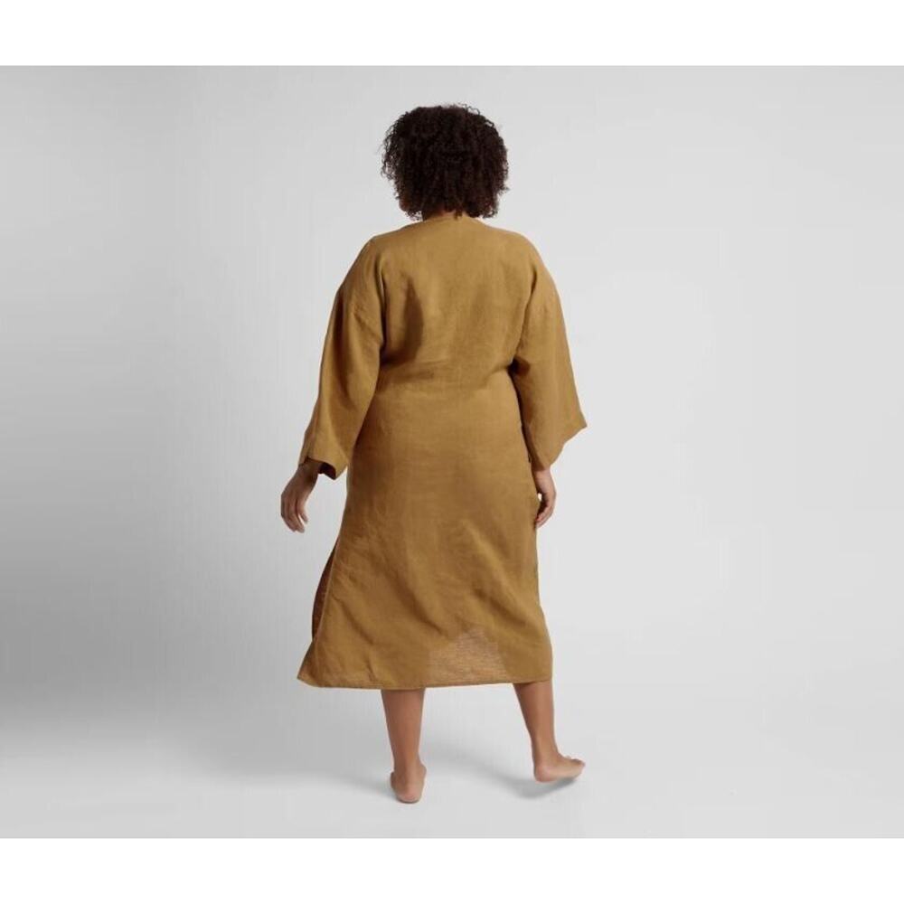 New Parachute Linen House Dress Ochre Tan XS 100% Linen Oversized Fit - Picture 3 of 10